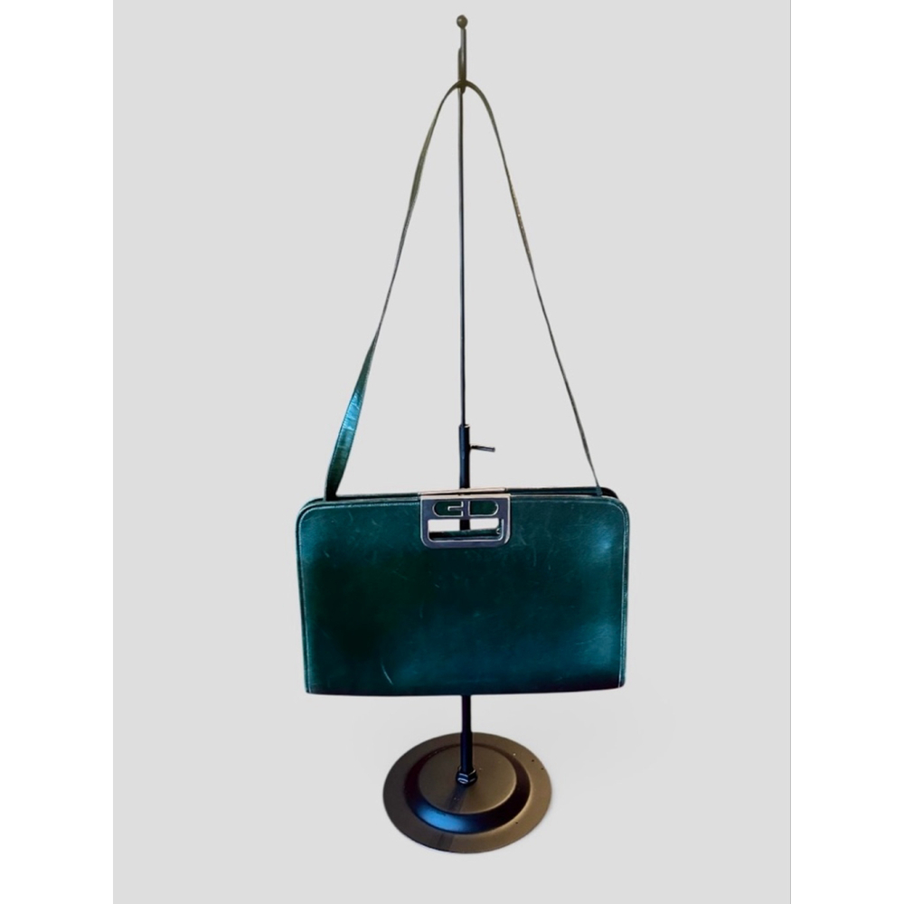 Christian Dior Dark Green Leather Vintage Shoulder Bag